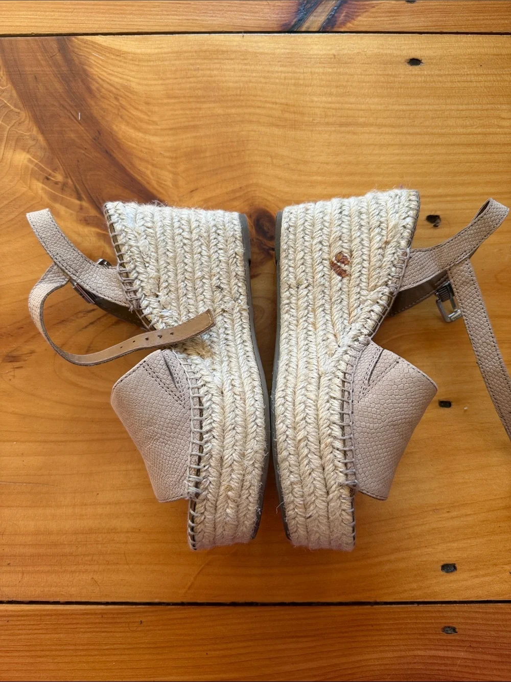 Franco Sarto Taupe Espadrille Wedge Sandals